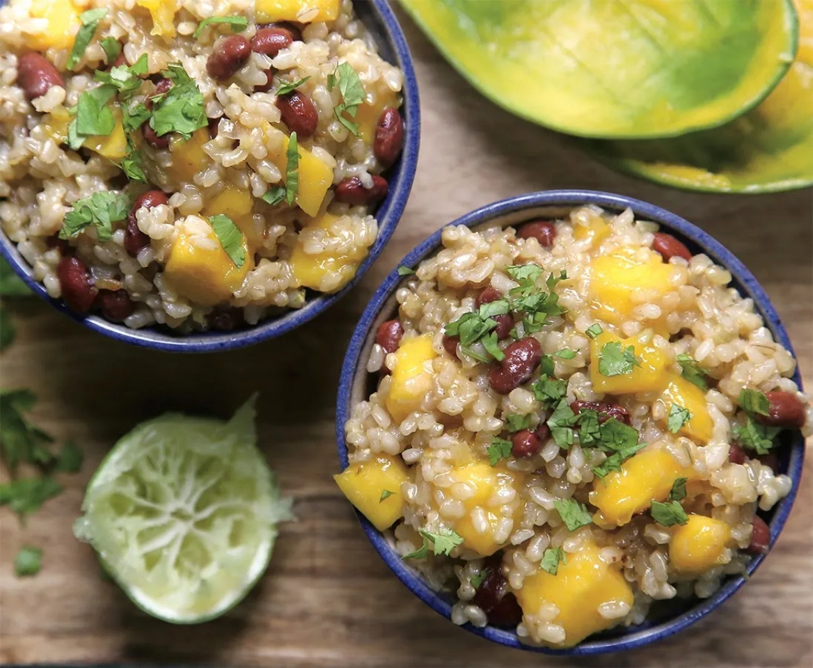 Coconut Lime Rice with Red Beans and Mango recipe by Bad Manners