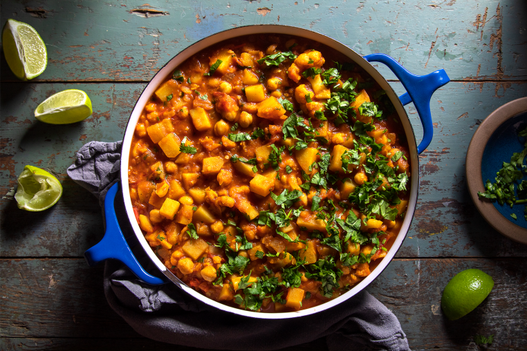 Curried Chickpeas and Potatoes
