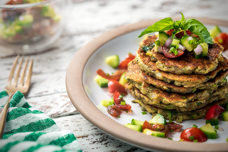 Zucchini Basil Fritters recipe from Bad Manners